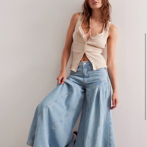 Free People Denim - Free People Light Blue Flare Jeans